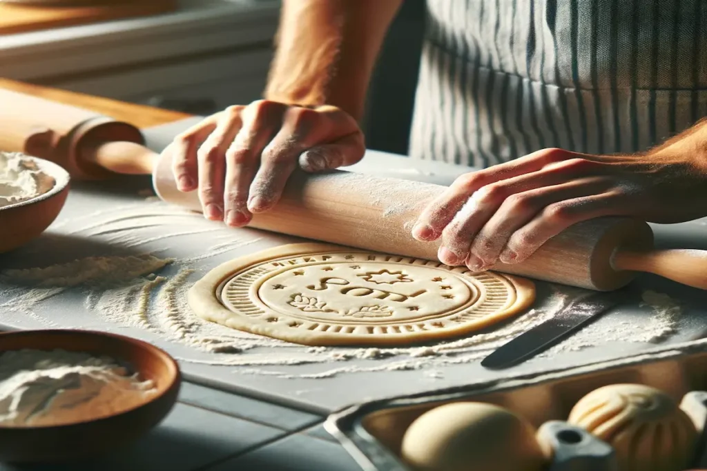 Preparing Cookie Dough for Stamping