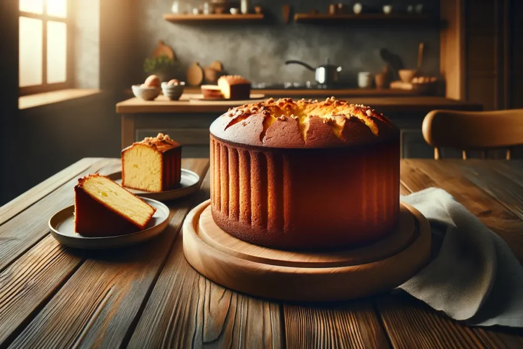 Homemade Crack Cake on a Wooden Table