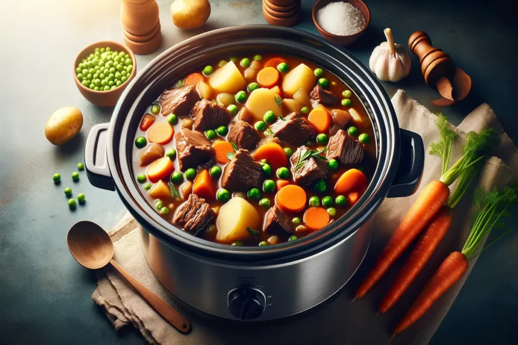 Hearty Slow-Cooker Beef Stew in a Pot