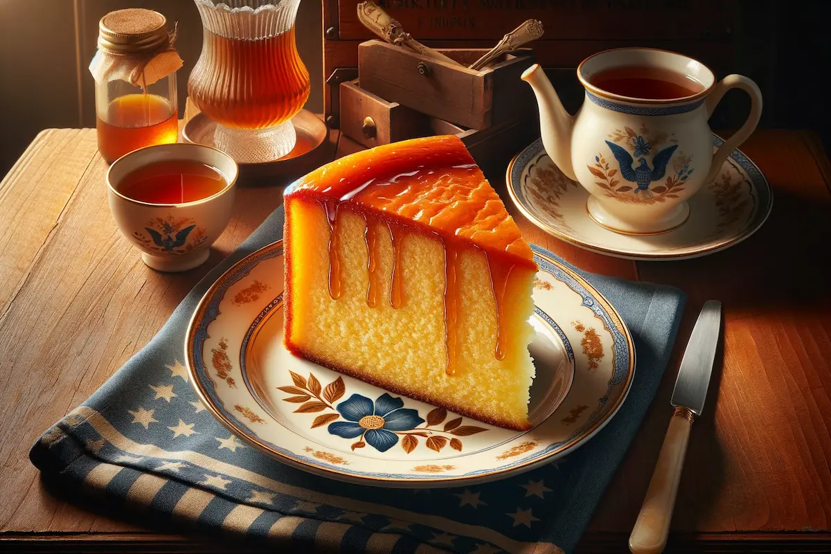 A slice of Kentucky Butter Cake served on a plate