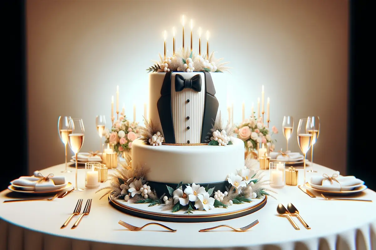 Tuxedo Cake at a Celebration Setting